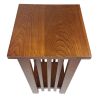 25 Inch Wooden Flower Stand with Slatted Sides and Bottom Shelf, Brown