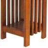 25 Inch Wooden Flower Stand with Slatted Sides and Bottom Shelf, Brown