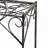 Scrolled Metal Frame Plant Stand with Square Top, Large, Black
