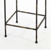 Scrolled Metal Frame Plant Stand with Square Top, Large, Black
