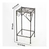 Scrolled Metal Frame Plant Stand with Square Top, Large, Black