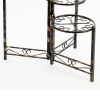 3 Tier Heart Clover Design Round Top Metal Plant Stand, Black