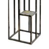 4 Tier Cast Iron Frame Plant Stand with Stone Topping, Black and Gold
