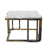 22 Inch Granite Top Plant Stand, Cast Iron Frame, Gray, Black, Gold