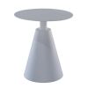 22 Inch Outdoor, Aluminum Side Table with Cone Shaped Base, White