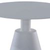22 Inch Outdoor, Aluminum Side Table with Cone Shaped Base, White