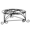 Swirl Mosaic Iron Frame Plant Stand, Glossy Black
