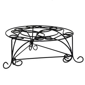 Swirl Mosaic Iron Frame Plant Stand, Glossy Black