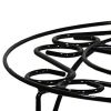 Swirl Mosaic Iron Frame Plant Stand, Glossy Black