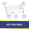 Rectangular Glass Flame Guard for 18" x 6" Drop-In Fire Pit Pan