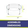 Round Glass Flame Guard for 25" Round Drop-In Fire Pit Pan