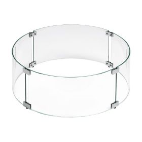 Round Glass Flame Guard for 25" Round Drop-In Fire Pit Pan
