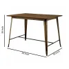 5 Piece Metal And Wood Counter Height Table Set In Antique Brown