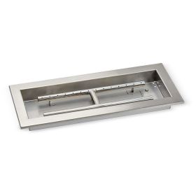 18" x 6" Rectangular Stainless Steel Drop-In Pan with Spark Ignition Kit - Propane