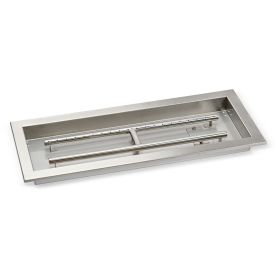 24" x 8" Rectangular Stainless Steel Drop-In Pan with Spark Ignition Kit - Propane