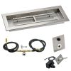 18" x 6" Rectangular Stainless Steel Drop-In Pan with Spark Ignition Kit - Natural Gas