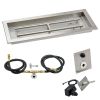 24" x 8" Rectangular Stainless Steel Drop-In Pan with Spark Ignition Kit - Natural Gas