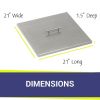 21" Stainless Steel Square Drop-In Pan Cover