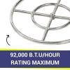 18" Double-Ring Stainless Steel Burner with a 1/2" Inlet