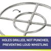 18" Double-Ring Stainless Steel Burner with a 1/2" Inlet