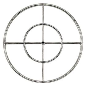 24" Double-Ring Stainless Steel Burner with a 1/2" Inlet