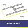 12" X 6" Stainless Steel H-Style Burner