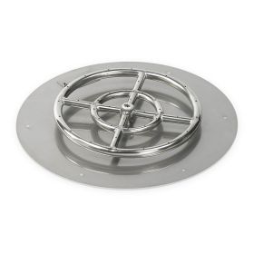18" Round Stainless Steel Flat Pan with 12" Fire Ring