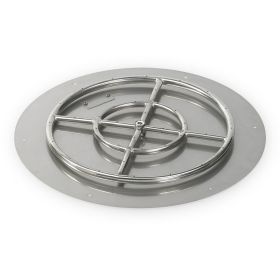 24" Round Stainless Steel Flat Pan with 18" Fire Ring