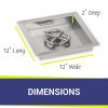12" Square Stainless Steel Drop In Pan with 6" Fire Ring