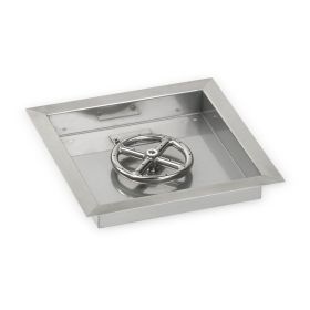 12" Square Stainless Steel Drop In Pan with 6" Fire Ring