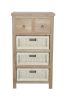 Safari Occasional Table w/ Drawer & Rattan Baskets