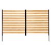 Wood Privacy Fence, 38" W x 42" L, 2-Panel Slatted Air Conditioner Fence Screen, Pool Equipment Enclosure with Metal Stakes, Easy DIY Installation, Ou