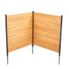 Wood Privacy Fence, 38" W x 42" L, 2 Panel Solid Air Conditioner Fence Screen, Pool Equipment Enclosure with Metal Stakes, Easy DIY Installation, Outd