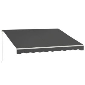 12' x 10' Electric Awning, Retractable Awning, UV Protection Sun Shade Shelter with Remote Controller and Manual Crank Handle for Deck, Balcony,