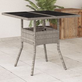 Garden Table Light Grey PE Rattan Medium UV-resistant materials