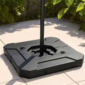 2-Piece Fillable Cantilever Umbrella Base, Heavy Duty Water & Sand Weighted HDPE Patio Umbrella Stand with Easy Fill Drain Valves