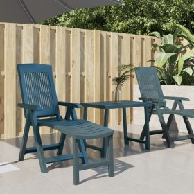 Sun Lounger Green Plastic Standard Foldable Sun Lounger