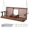 Wooden Porch Swing 5 ft, Patio bench swing for Courtyard & Garden, Upgraded 880 lbs Strong Load Capacity, Heavy Duty Swing Chair Bench with Hanging Ch