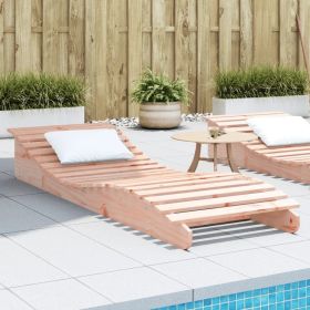 Sun Lounger Natural wood Solid Douglas wood 80.7 x 27.6 x 12.4 in