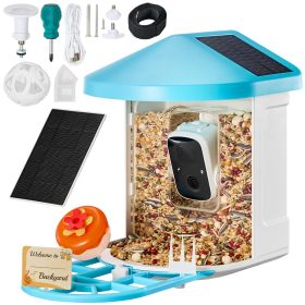 Smart Bird Feeder with Camera, 2K HD AI Identify 10000+ Bird Species, Solar-Powered Bird Watching Camera with Auto Capture & Instant Notify