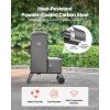 Charcoal Offset Smoker, Heavy-Duty Steel BBQ Offset Smoker with Side Firebox, Movable Outdoor Barbecue Smokers with 6 Adjustable Grates, Thermometer &