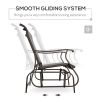 2-Person Glider Bench, Outdoor Chair with Breathable Mesh Fabric, Smooth Motion, Rocking Glider for Backyard, Lawn, Mixed Grey