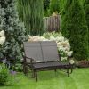 2-Person Glider Bench, Outdoor Chair with Breathable Mesh Fabric, Smooth Motion, Rocking Glider for Backyard, Lawn, Mixed Grey