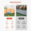 Wood Privacy Fence, 38" W x 42" L, 2 Panel Solid Air Conditioner Fence Screen, Pool Equipment Enclosure with Metal Stakes, Easy DIY Installation, Outd