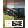 3 Panels Outdoor Privacy Screen, 50 x 48 in Air Conditioner Fence with 27.6 in Ground Stakes, Pool Equipment Enclosure, Vinyl Privacy Fence, Ideal for