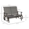 2-Person Glider Bench, Outdoor Chair with Breathable Mesh Fabric, Smooth Motion, Rocking Glider for Backyard, Lawn, Mixed Grey