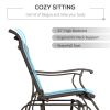 2-Person Glider Bench, Outdoor Chair with Breathable Mesh Fabric, Smooth Motion, Rocking Glider for Backyard, Lawn, Mixed Grey