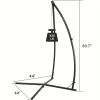 Heavy Duty Hammock Chair Stand C Shaped Solid Steel Hanging Chair Frame with Spring Hook and Buckle Indoor Outdoor Patio Deck Treehouse Porch Lounger