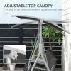 2-Seater Outdoor Porch Swing with Canopy and Table, Patio Swing Chair for Garden, Poolside, Backyard, Gray