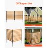 Wood Privacy Fence, 38" W x 42" L, 2-Panel Slatted Air Conditioner Fence Screen, Pool Equipment Enclosure with Metal Stakes, Easy DIY Installation, Ou